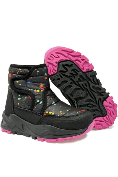 Monny Comfortable and Warm Orthopedic Girl's Karbotu Black Fuchsia - 4