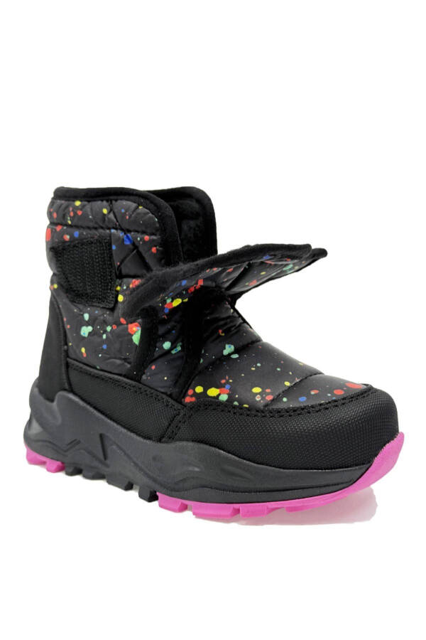 Monny Comfortable and Warm Orthopedic Girl's Karbotu Black Fuchsia - 5