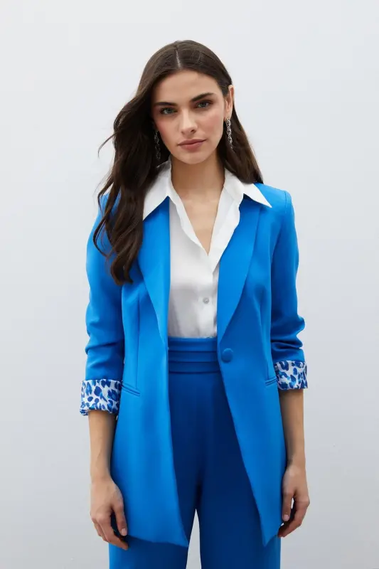 Mono Collar Classic Jacket - Indigo-INDIGO - 4