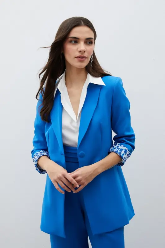 Mono Collar Classic Jacket - Indigo-INDIGO - 5