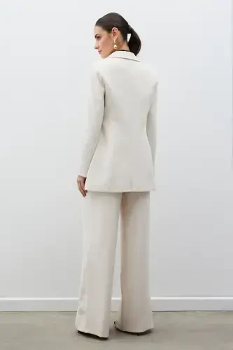 Mono Collar Classic Jacket Leopard Lined - STONE-STONE - 8