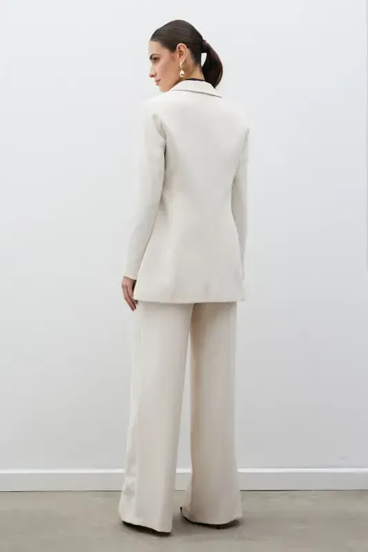 Mono Collar Classic Jacket Leopard Lined - STONE-STONE - 8