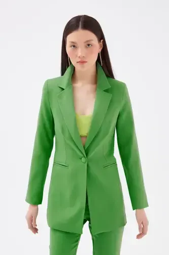 Mono Collar Classic Jacket - Light Green-LIGHT GREEN - 4
