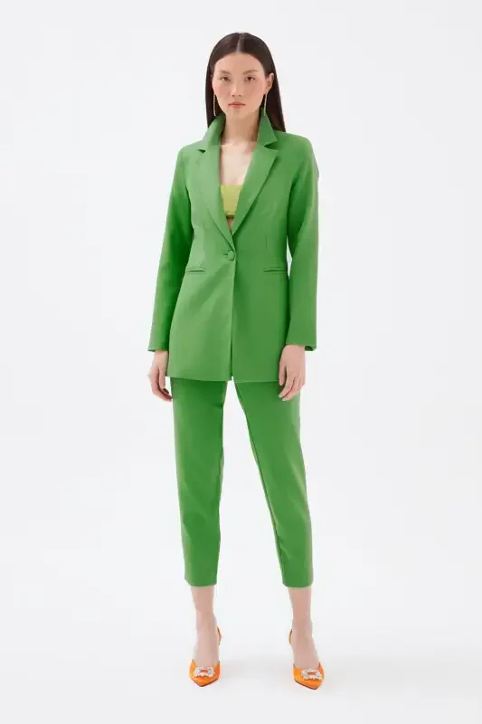 Mono Collar Classic Jacket - Light Green-LIGHT GREEN - 5