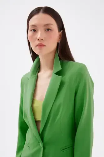 Mono Collar Classic Jacket - Light Green-LIGHT GREEN - 6