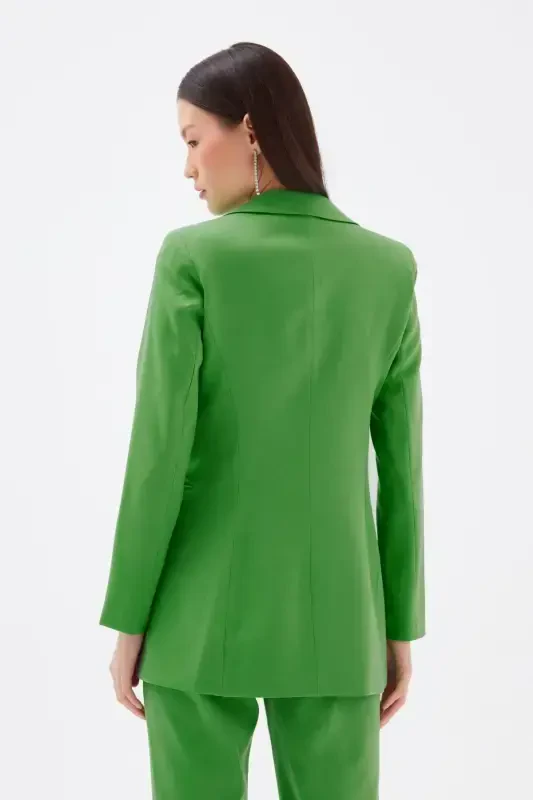 Mono Collar Classic Jacket - Light Green-LIGHT GREEN - 7