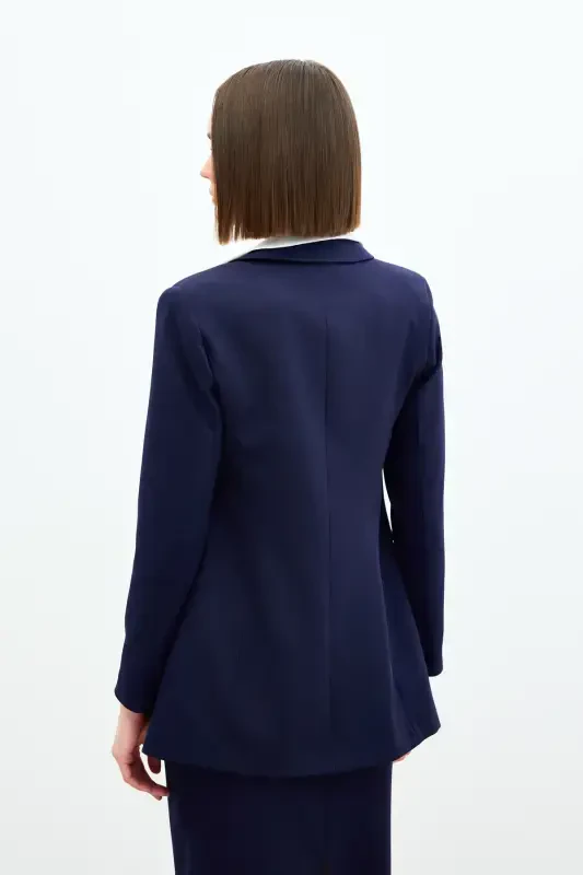 Mono Collar Classic Jacket -navy blue-navy blue - 6
