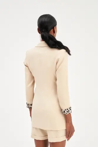 Mono Yaka Klasik Ceket - Bej-BEJ - 7
