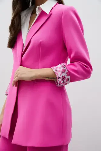 Mono Yaka Klasik Ceket - Pembe-pembe - 5