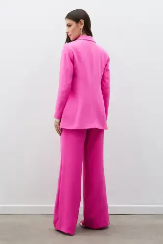 Mono Yaka Klasik Ceket - Pembe-pembe - 6