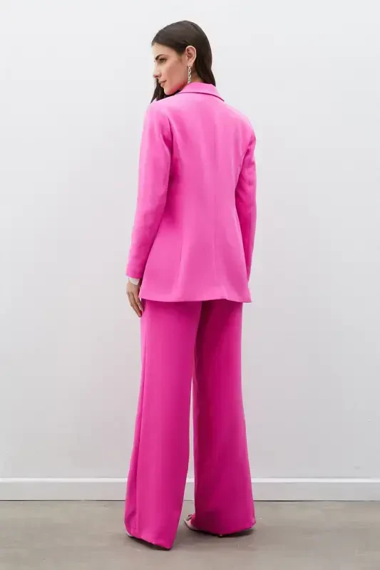 Mono Yaka Klasik Ceket - Pembe-pembe - 6