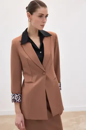 Mono Yaka Klassik Ko'ylagi - Camel-CAMEL - 3