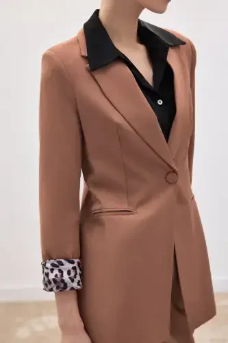 Mono Yaka Klassik Ko'ylagi - Camel-CAMEL - 4