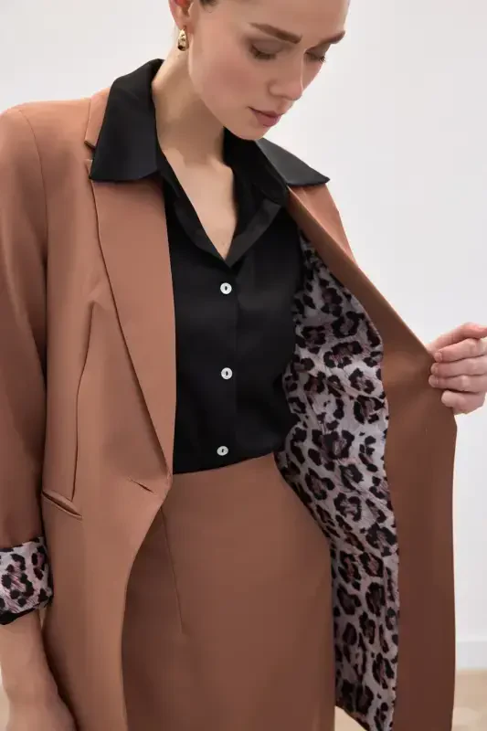 Mono Yaka Klassik Ko'ylagi - Camel-CAMEL - 5