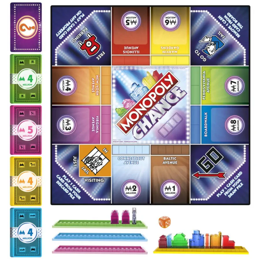 Monopoly Chance Board Game, Fast-Paced Monopoly Game, 20 Min. Average, Ages 8+ - 2