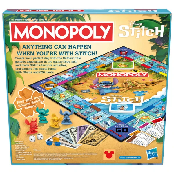 Monopoly Disney Stitch Edition Board Game, Officially Licensed Disney Game, Holiday Gifts for Kids, Ages 8 and Up (Walmart Exclusive) - 3