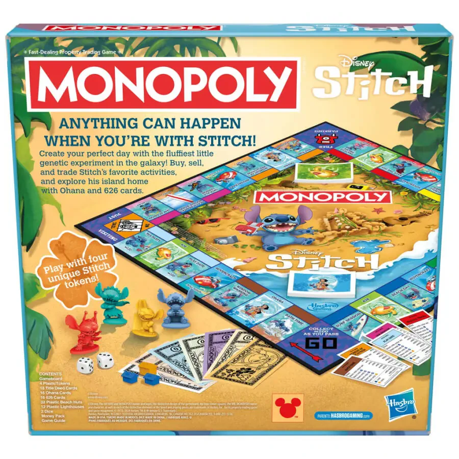 Monopoly Disney Stitch Edition Board Game, Officially Licensed Disney Game, Kids Games for Ages 8+ - 3