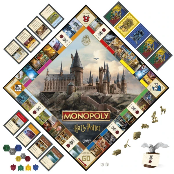 Monopoly Harry Potter Nashri Stol O'yini, 2 dan 6 gacha O'yinchilar uchun Oilaviy O'yinlar, 8+ Yosh - 8