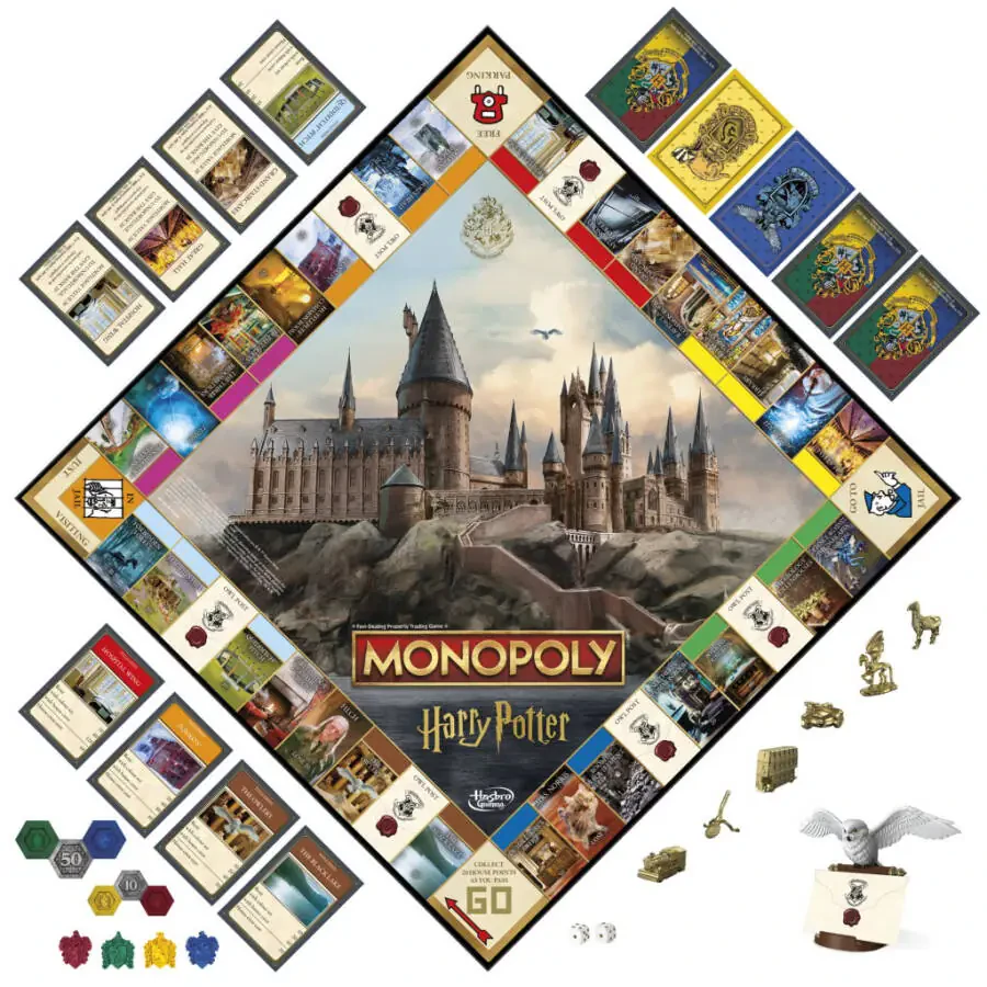 Monopoly Harry Potter Nashri Stol O'yini, 2 dan 6 gacha O'yinchilar uchun Oilaviy O'yinlar, 8+ Yosh - 8