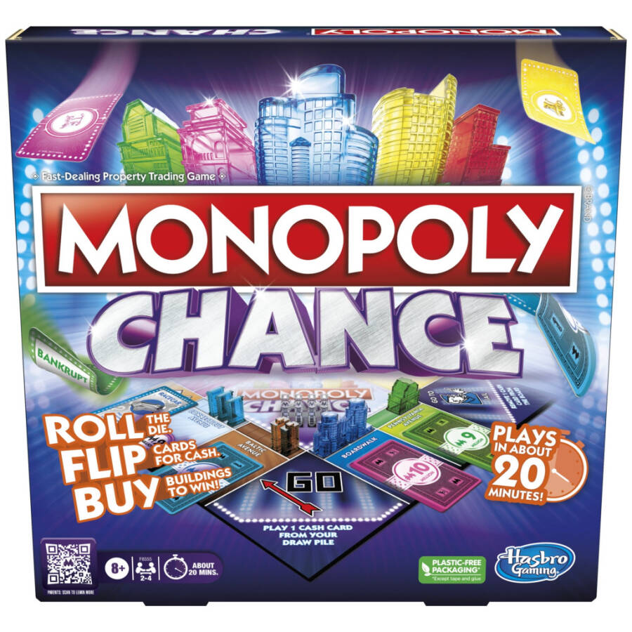 Monopoly Chance Board Game, Fast-Paced Monopoly Game, 20 Min. Average, Ages 8+ - 1