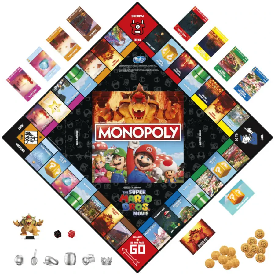 Monopoly Super Mario Bros. Kino Filmi Nashri Bolalar Stol O'yini, Bowser Belgisi bilan birga keladi. - 6