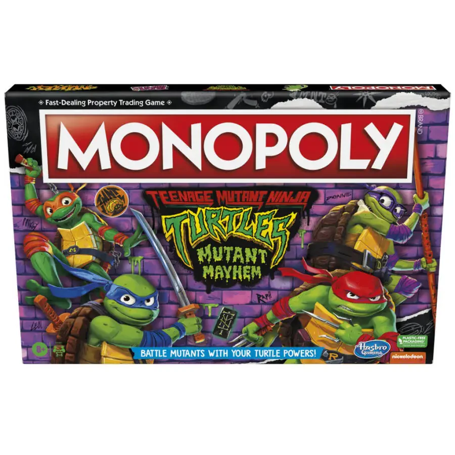 Monopoly Teenage Mutant Ninja Turtles: Mutant Mayhem Edition Board Game for Kids Ages 8+ - 1