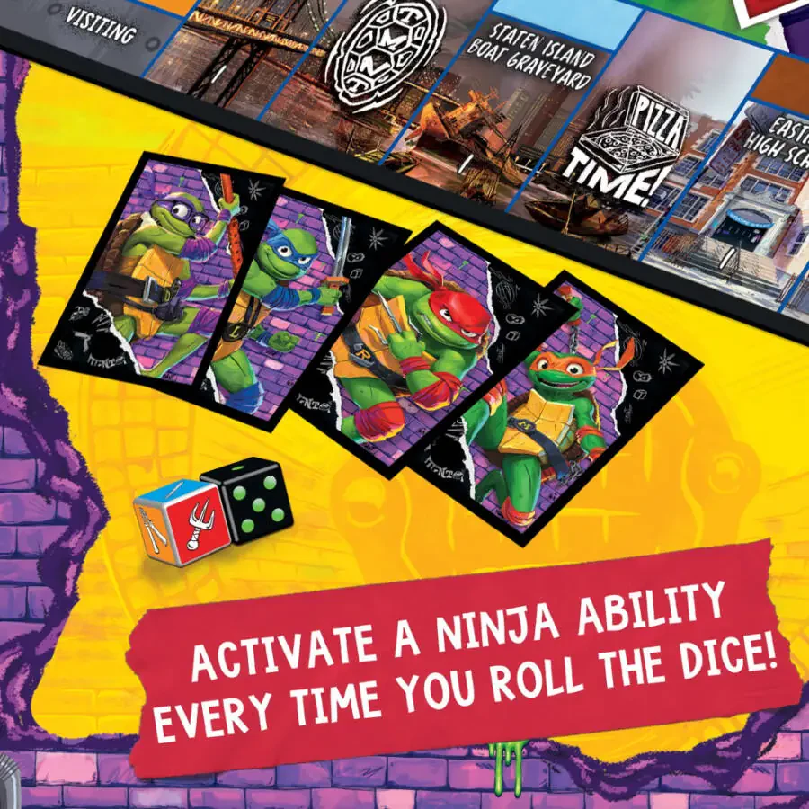 Monopoly Teenage Mutant Ninja Turtles: Mutant Mayhem Edition Board Game for Kids Ages 8+ - 8
