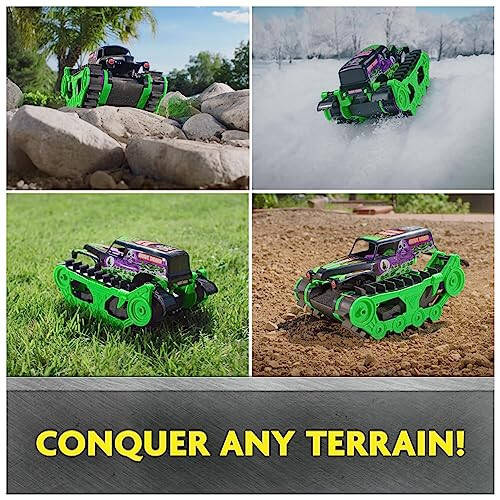 Monster Jam, Official Grave Digger Trax All-Terrain Remote Control Outdoor Vehicle, 1:15 Scale, Kids Toys for Boys and Girls Ages 4 and up - 5