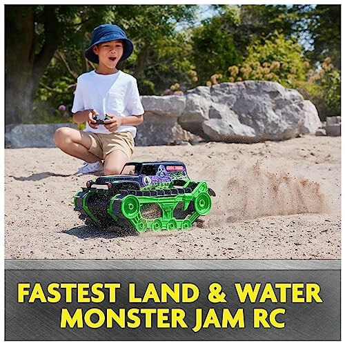 Monster Jam, Official Grave Digger Trax All-Terrain Remote Control Outdoor Vehicle, 1:15 Scale, Kids Toys for Boys and Girls Ages 4 and up - 7