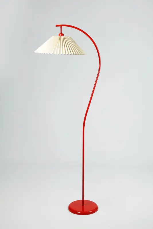 Montana Single Leg Metal Floor Lamp-Red - 2