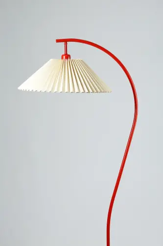 Montana Single Leg Metal Floor Lamp-Red - 3
