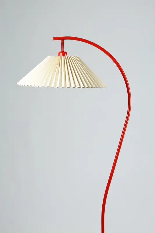Montana Single Leg Metal Floor Lamp-Red - 3