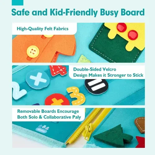 Montessori Busy Board - Toys for Toddler Boys & Girls Ages 2, 3, 4, 5 Years Old, Learning Educational Toys for 2, 3, 4, 5 Year Old Toddlers - 4