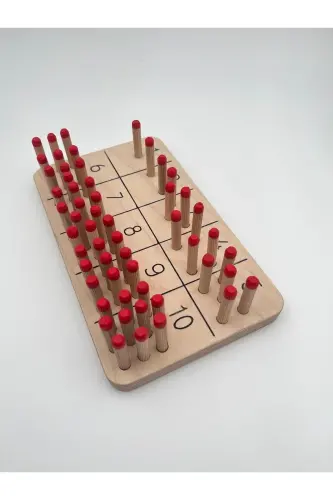 Montessori Çubuklar Ile Sayı Öğrenme Oyuncağı, Sayma Becerisi Kazandırma Eğitici Ahşap Materyali - huş - 4