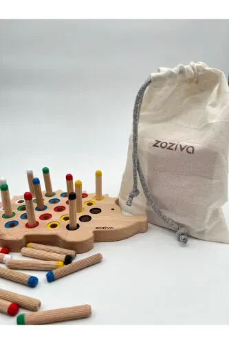 Montessori Educational Wooden Toy – Stacking Colorful Wooden Hedgehog Toy - 4