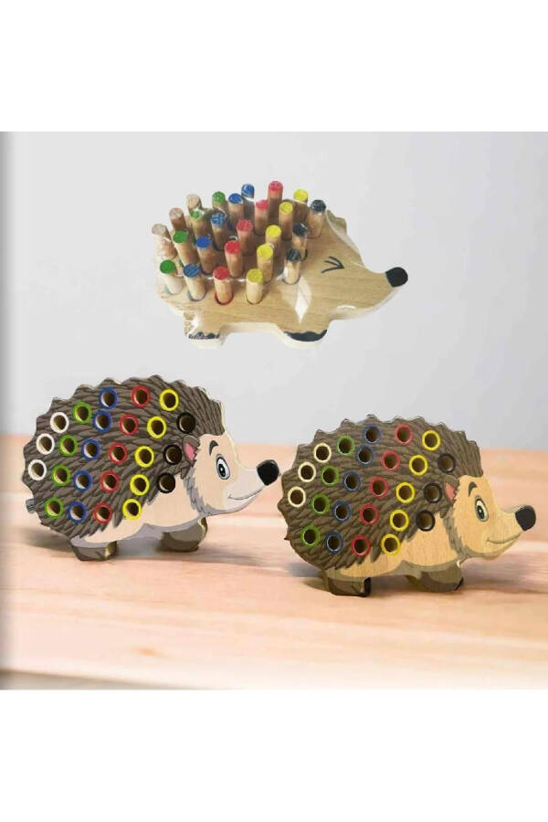 Montessori Educational Wooden Toy - Take Apart Colorful Wooden Hedgehog Toy - 5