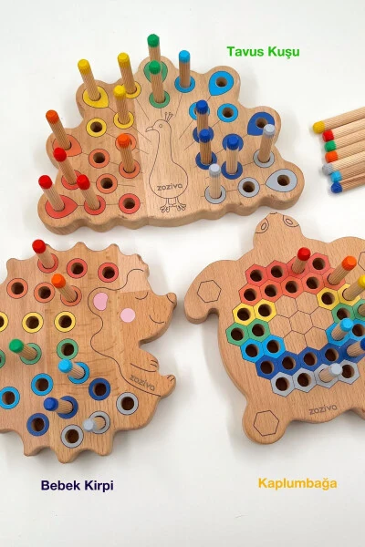 Montessori Educational Wooden Toy - Take Apart Colorful Wooden Turtle Toy - 6