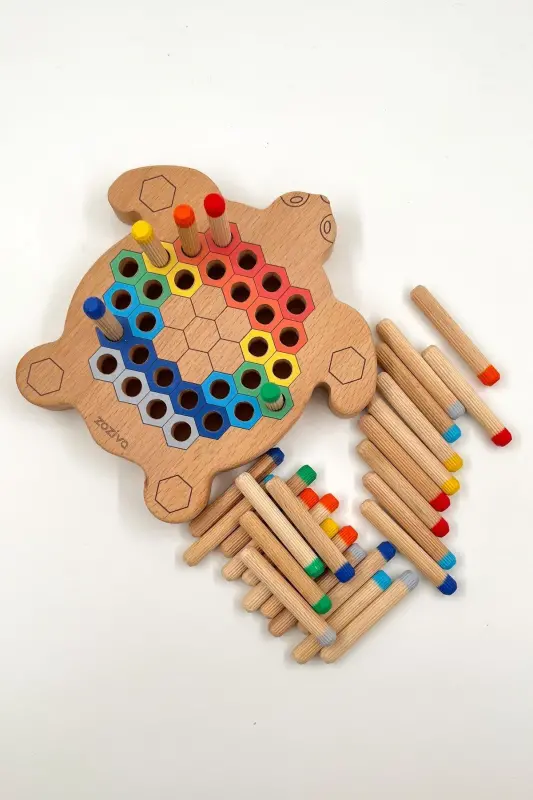 Montessori Educational Wooden Toy - Take Apart Colorful Wooden Turtle Toy - 2