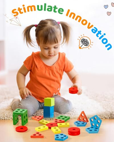 Montessori Toys for 1 2 3 Year Old Boy Girl, Wooden Sensory Toys for Toddlers 1-3,1 2 Year Old Boy Girl Gifts, Shape Sorter Motor Skills Toddler Learning Activities Puzzles - 27