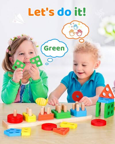 Montessori Toys for 1 2 3 Year Old Boy Girl, Wooden Sensory Toys for Toddlers 1-3,1 2 Year Old Boy Girl Gifts, Shape Sorter Motor Skills Toddler Learning Activities Puzzles - 8