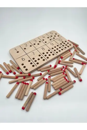 Montessori Sticks Number Learning Toy, Counting Skill Development Educational Wooden Material - 3