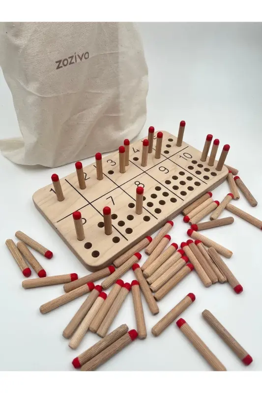 Montessori Sticks Number Learning Toy, Counting Skill Development Educational Wooden Material - 5