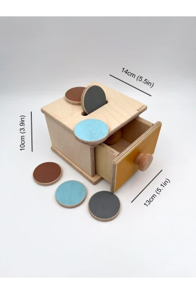 Montessori To'p va Tangalar Qutisi (2 ta 1 da), 1 Yilga Bolajonlar Uchun Yog'och O'yinchoqlar, Birinchi O'rganish O'yinchoqlar - 47