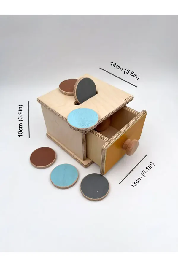 Montessori To'p va Tangalar Qutisi (2 ta 1 da), 1 Yilga Bolajonlar Uchun Yog'och O'yinchoqlar, Birinchi O'rganish O'yinchoqlar - 5