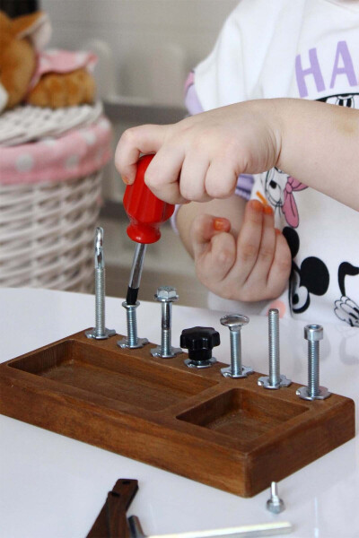 Montessori Tornavida Tahtası, Beceri Zeka ve Yürümeye Başlayan Çocuklar için Duyusal Öğrenme Seti - 41