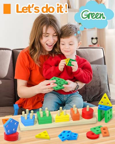 Montessori Toys for 1 2 3 Year Old Boy Girl, Toys for Ages 2-4 0-2 Toddlers Kids Baby, 1 2 Year Old Boy Girl Birthday Gifts, Wooden Learning Puzzles Shape Sorter Toys for Toddlers 1-3 - 32