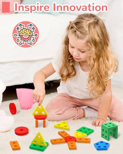 Montessori Toys for 1 2 3 Year Old Boy Girl, Toys for Ages 2-4 0-2 Toddlers Kids Baby, 1 2 Year Old Boy Girl Birthday Gifts, Wooden Learning Puzzles Shape Sorter Toys for Toddlers 1-3 - 34