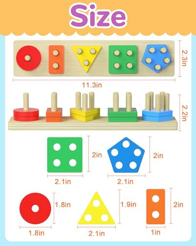 Montessori Toys for 1 2 3 Year Old Boy Girl, Toys for Ages 2-4 0-2 Toddlers Kids Baby, 1 2 Year Old Boy Girl Birthday Gifts, Wooden Learning Puzzles Shape Sorter Toys for Toddlers 1-3 - 36