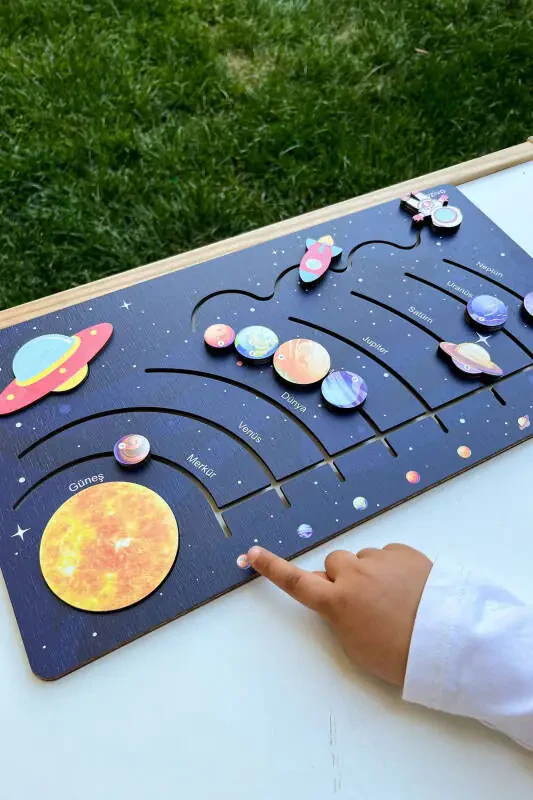 Montessori Wooden Solar System Mobile Planets Toy, Educational Toy - 3