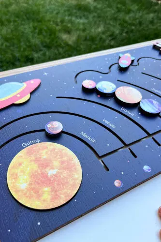 Montessori Wooden Solar System Mobile Planets Toy, Educational Toy - 4